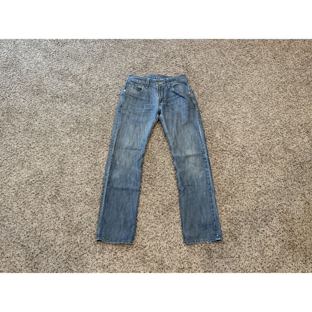 Levis 514 Jeans Mens 31x30 Blue Slim Straight Leg Button Pocket Western Vintage